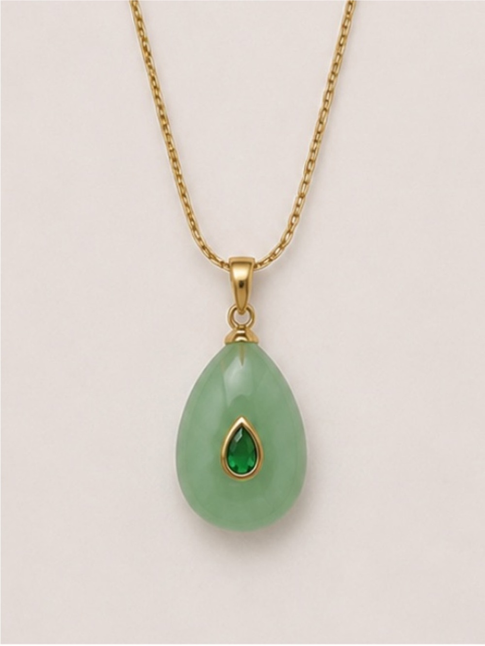 New! Mint Green Marbled Gemstone Pendant Necklace NWOT 5040